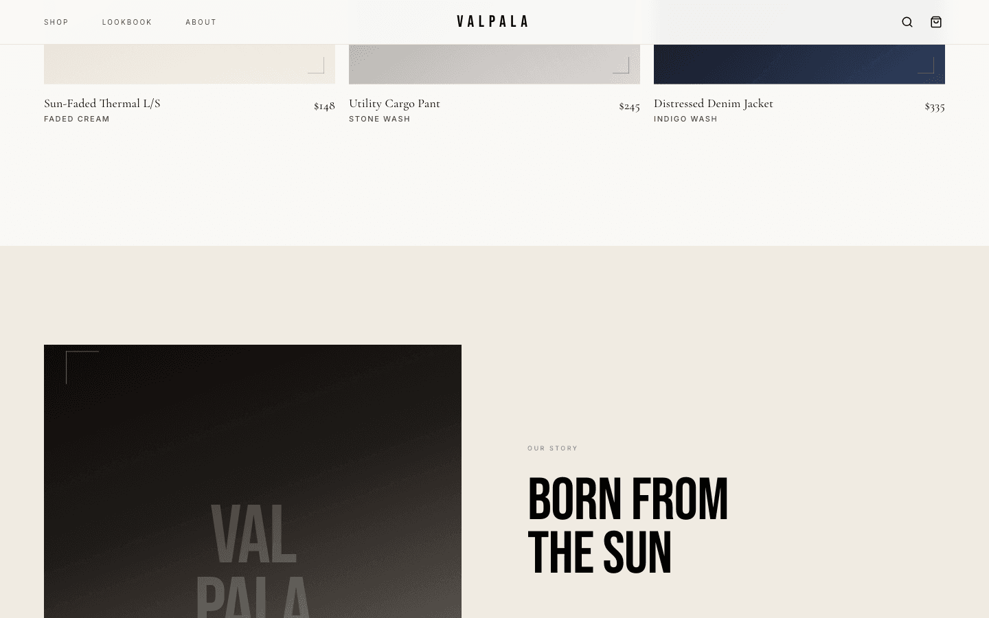 Valpala Clothing detail view